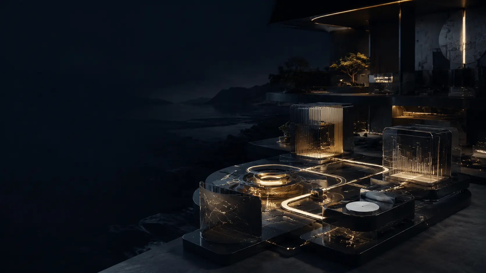 A refined venture studio ecosystem built from glass, metal and connected product systems