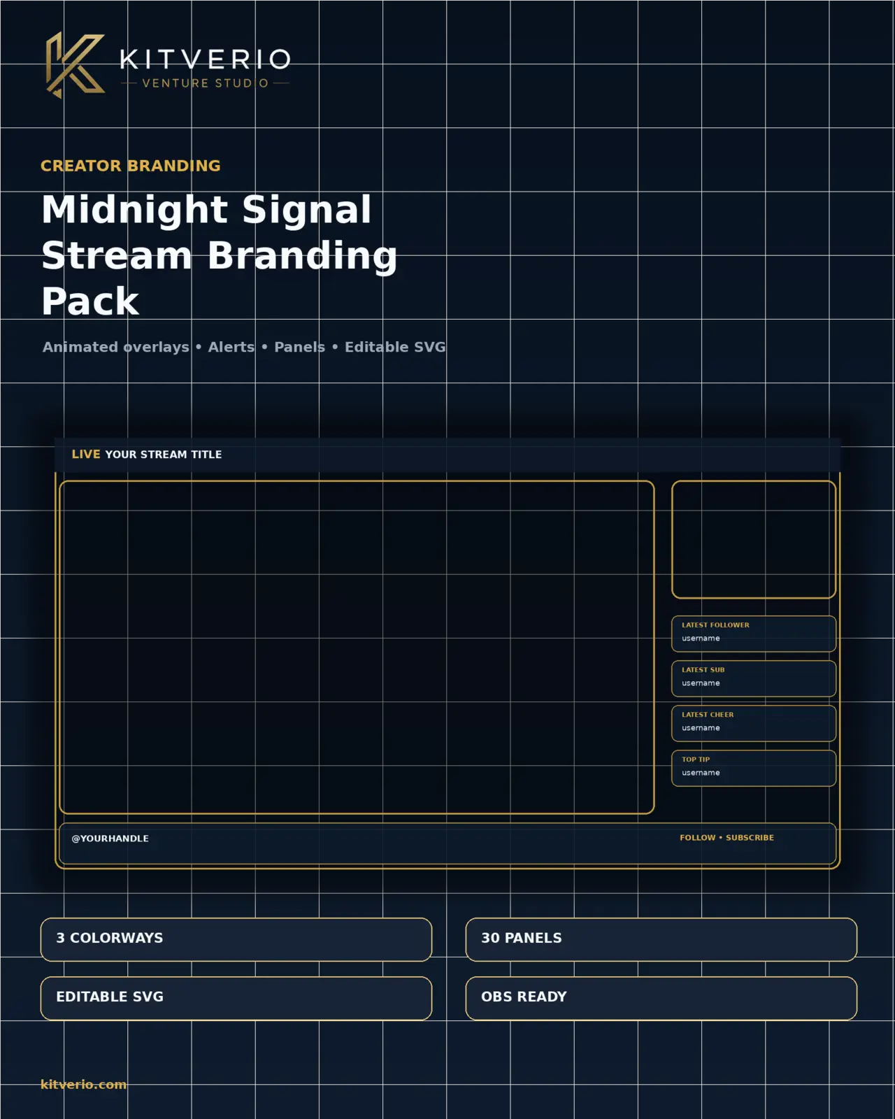 Midnight Signal Stream Branding Pack cover